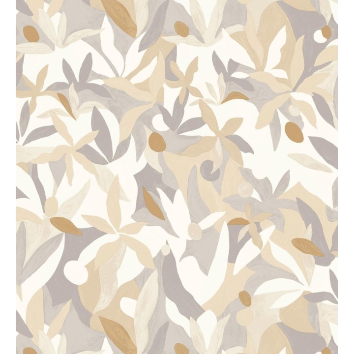 Papel pintado de hojas pintadas con acuarela estilo africano - Kendi 128661