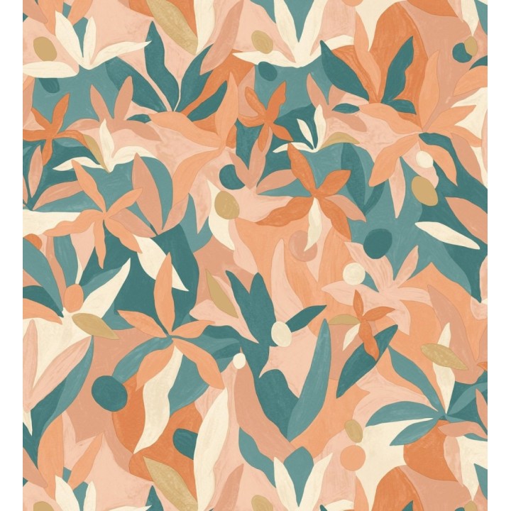 Papel pintado de hojas pintadas con acuarela estilo africano - Kendi 128662