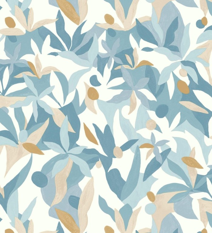 Papel pintado de hojas pintadas con acuarela estilo africano - Kendi 128663