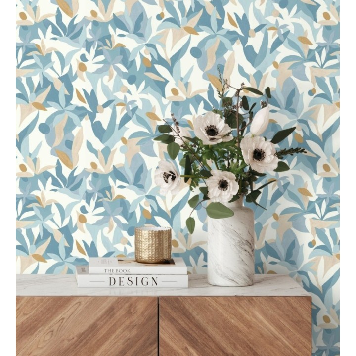 Papel pintado de hojas pintadas con acuarela estilo africano - Kendi 128663