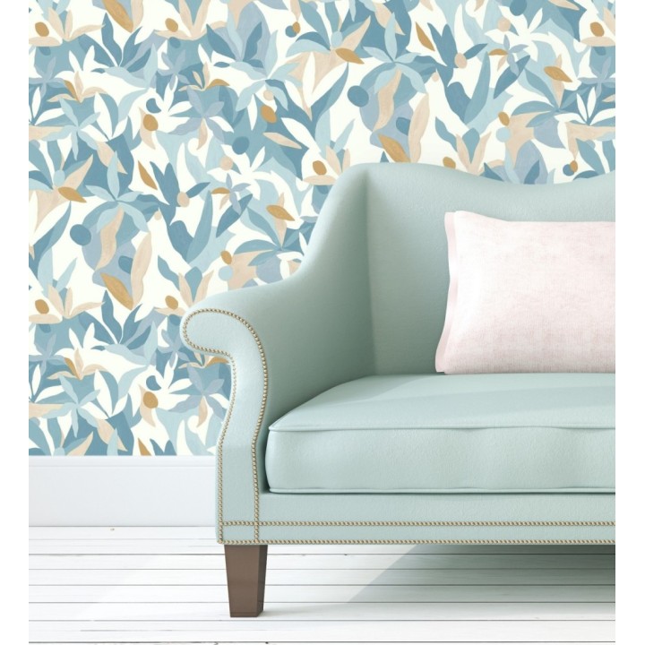 Papel pintado de hojas pintadas con acuarela estilo africano - Kendi 128663