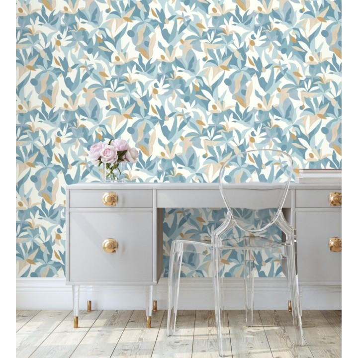 Papel pintado de hojas pintadas con acuarela estilo africano - Kendi 128663