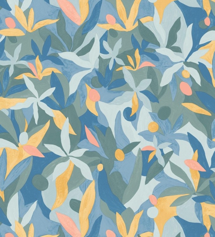 Papel pintado de hojas pintadas con acuarela estilo africano - Kendi 128664