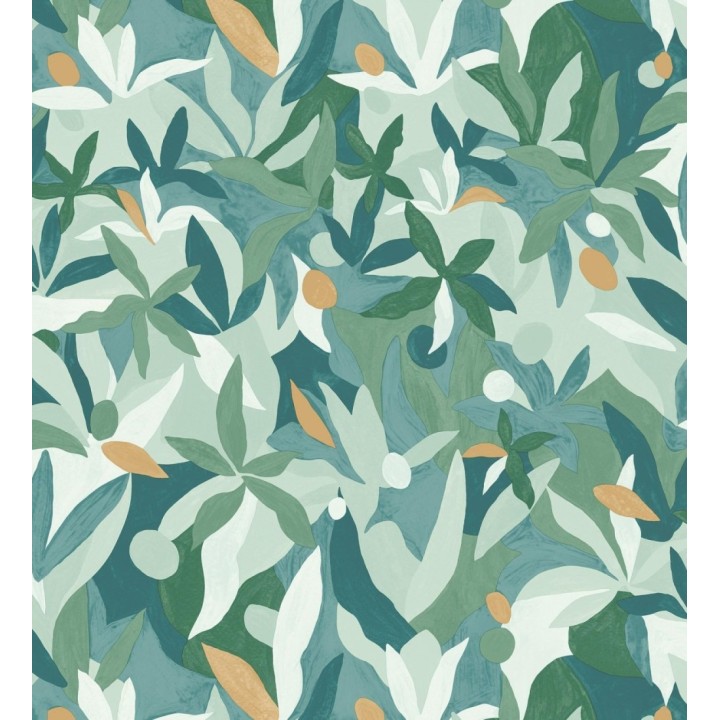 Papel pintado de hojas pintadas con acuarela estilo africano - Kendi 128666