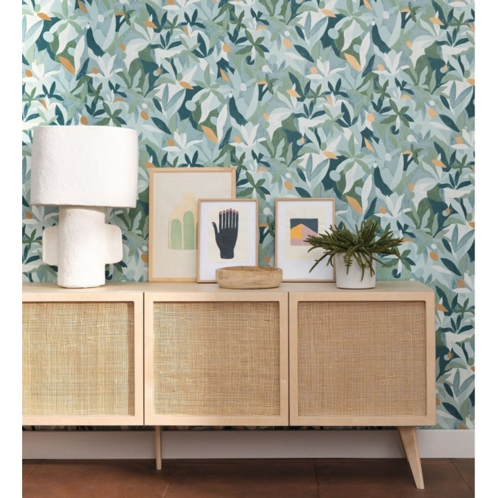 Papel pintado de hojas pintadas con acuarela estilo africano - Kendi 128666