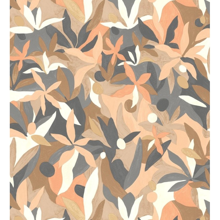 Papel pintado de hojas pintadas con acuarela estilo africano - Kendi 128667