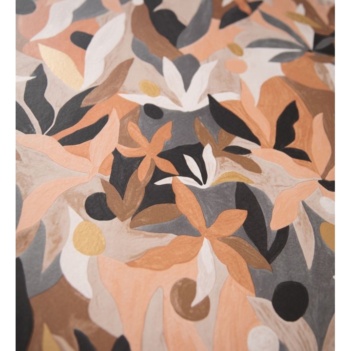 Papel pintado de hojas pintadas con acuarela estilo africano - Kendi 128667