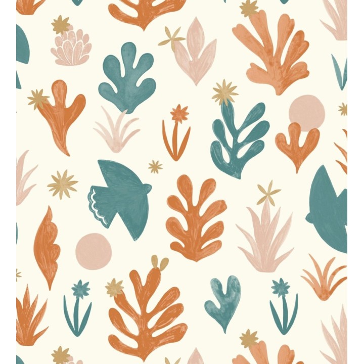 Papel pintado plantas y pájaros nórdico - Amiri 128668