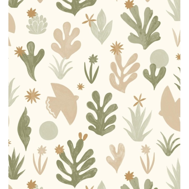 Papel pintado plantas y pájaros nórdico - Amiri 128669