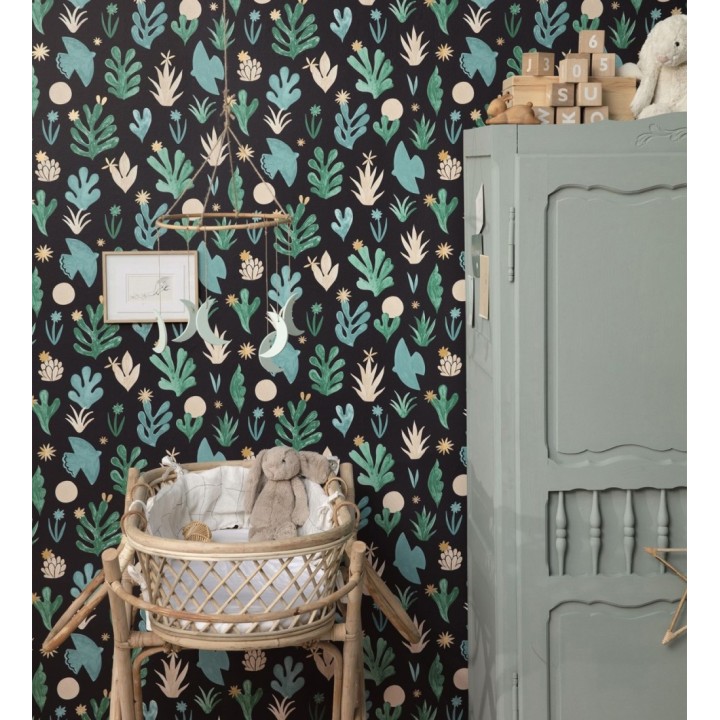 Papel pintado plantas y pájaros nórdico - Amiri 128670