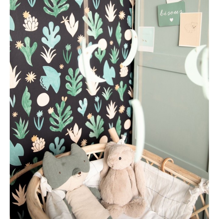 Papel pintado plantas y pájaros nórdico - Amiri 128670