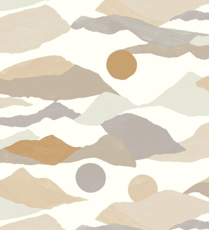 Papel pintado de nubes abstractas detalles dorados - Kibo 128671