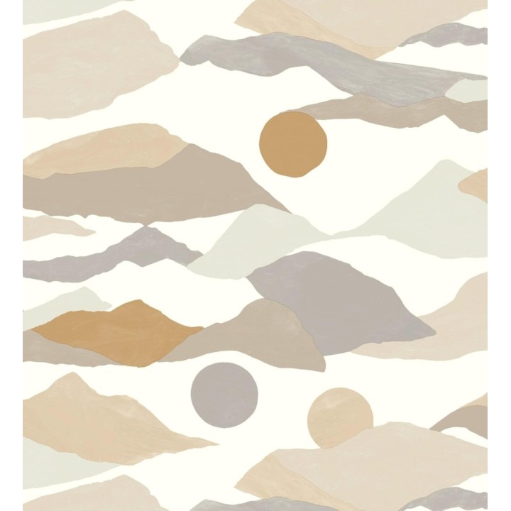 Papel pintado de nubes abstractas detalles dorados - Kibo 128671