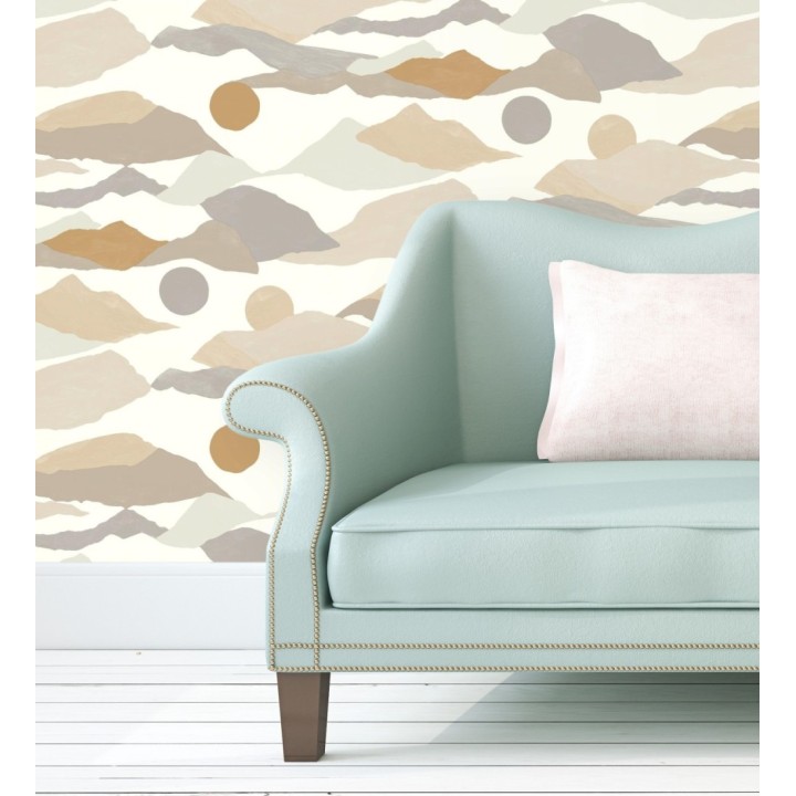 Papel pintado de nubes abstractas detalles dorados - Kibo 128671