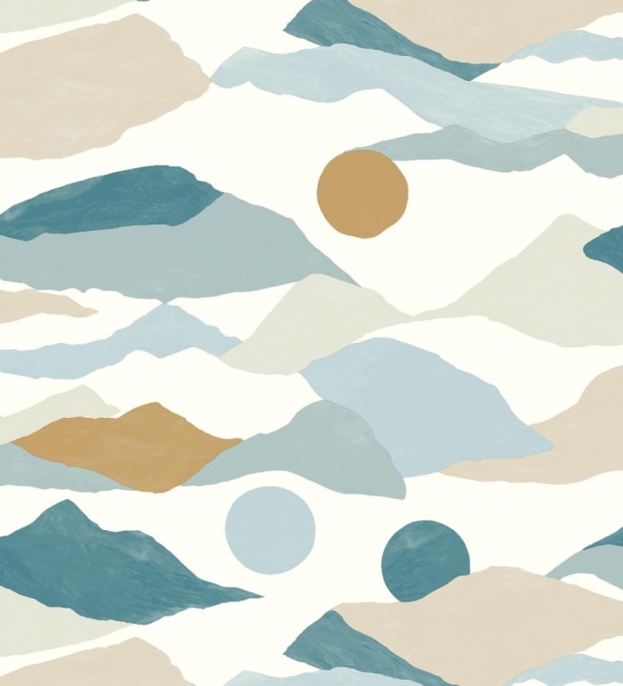 Papel pintado de nubes abstractas detalles dorados - Kibo 128672