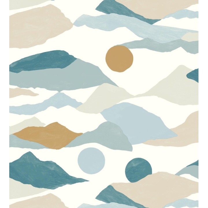 Papel pintado de nubes abstractas detalles dorados - Kibo 128672