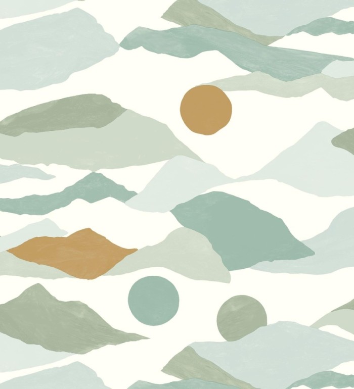 Papel pintado de nubes abstractas detalles dorados - Kibo 128673