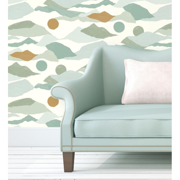 Papel pintado de nubes abstractas detalles dorados - Kibo 128673