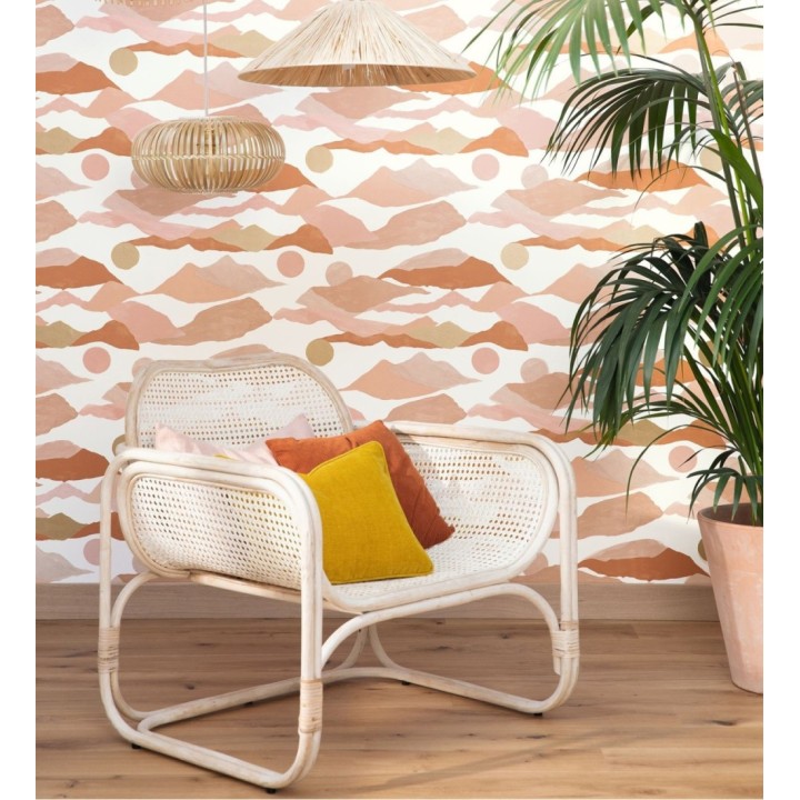 Papel pintado de nubes abstractas detalles dorados - Kibo 128674