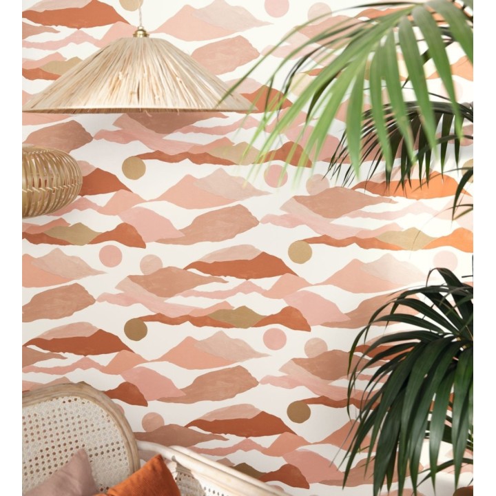 Papel pintado de nubes abstractas detalles dorados - Kibo 128674