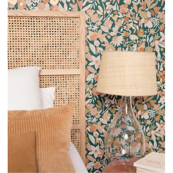 Papel pintado flores pequeñas de acuarela con detalles dorados - Ayat 128675