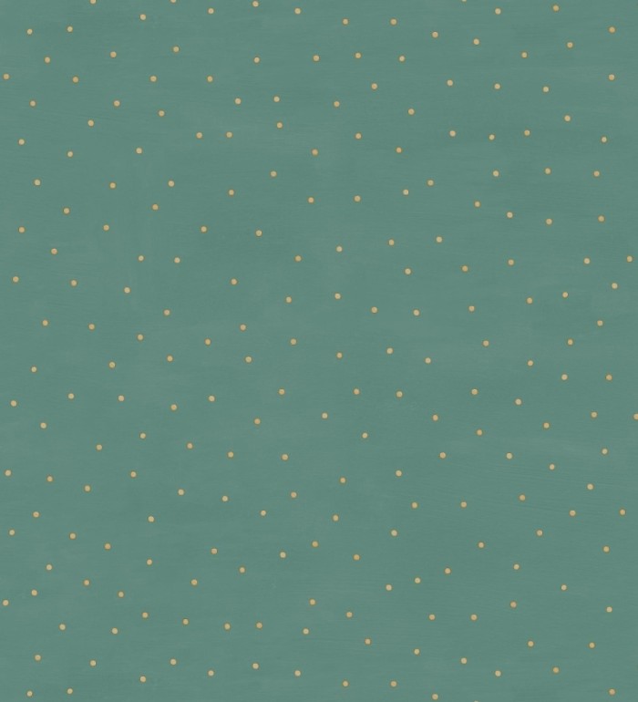 Papel pintado de lunares dorados fondo verde - Daudi 128681