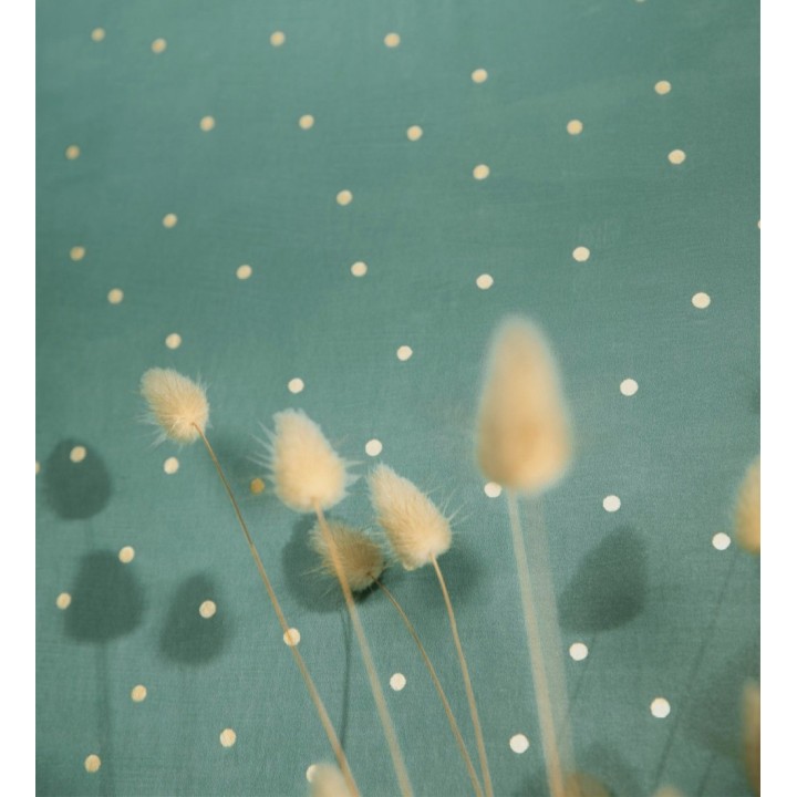 Papel pintado de lunares dorados fondo verde - Daudi 128681