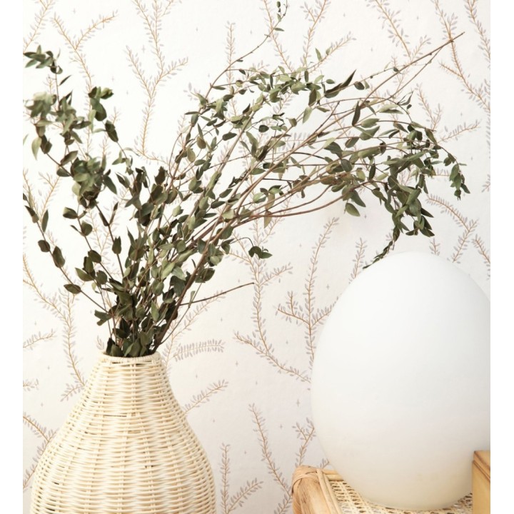 Papel pintado plantas de helechos hojas color topo - Canadian Leaves 128695