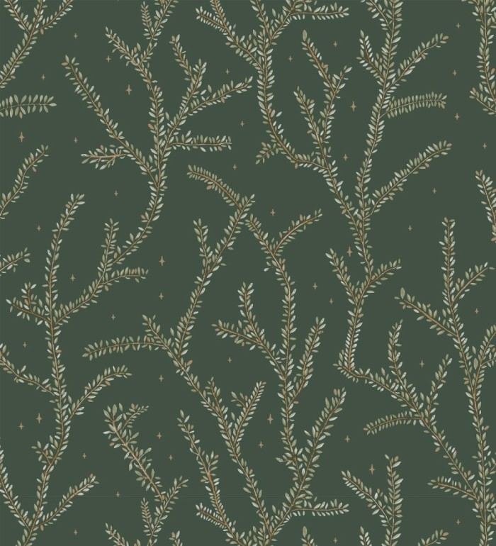 Papel pintado plantas de helechos hojas color verde - Canadian Leaves 128698