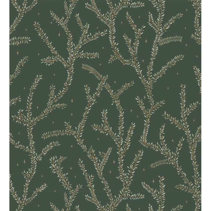 Papel pintado plantas de helechos hojas color verde - Canadian Leaves 128698