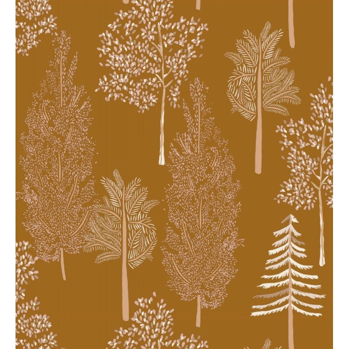 Papel pintado bosque de árboles tono ocre - Borneo Trees 128700