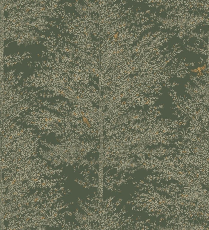 Papel pintado de árboles difuminados tonos verdes - Hyland Trees 128708