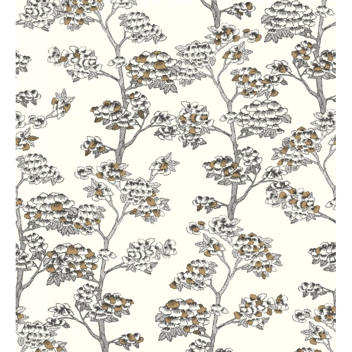 Papel pintado de hojas africanas fondo blanco - Niara 128710