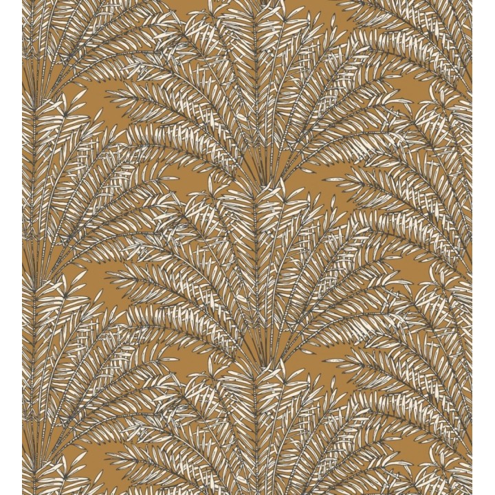 Papel pintado hojas de palmera fondo ocre - Johari 128728