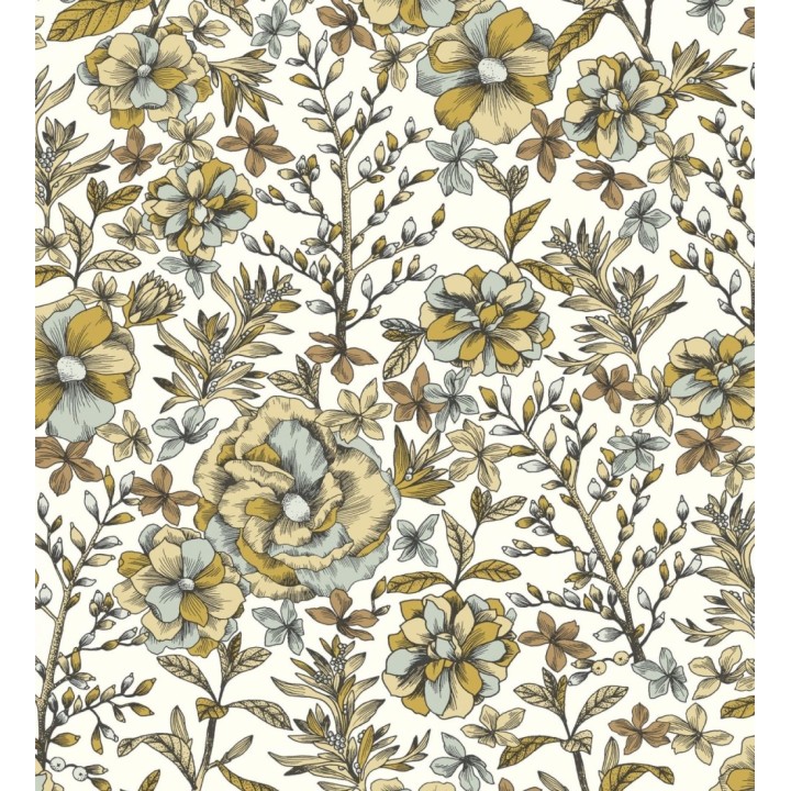 Papel pintado de flores y hojas - Imena 128739