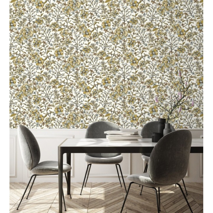 Papel pintado de flores y hojas - Imena 128739