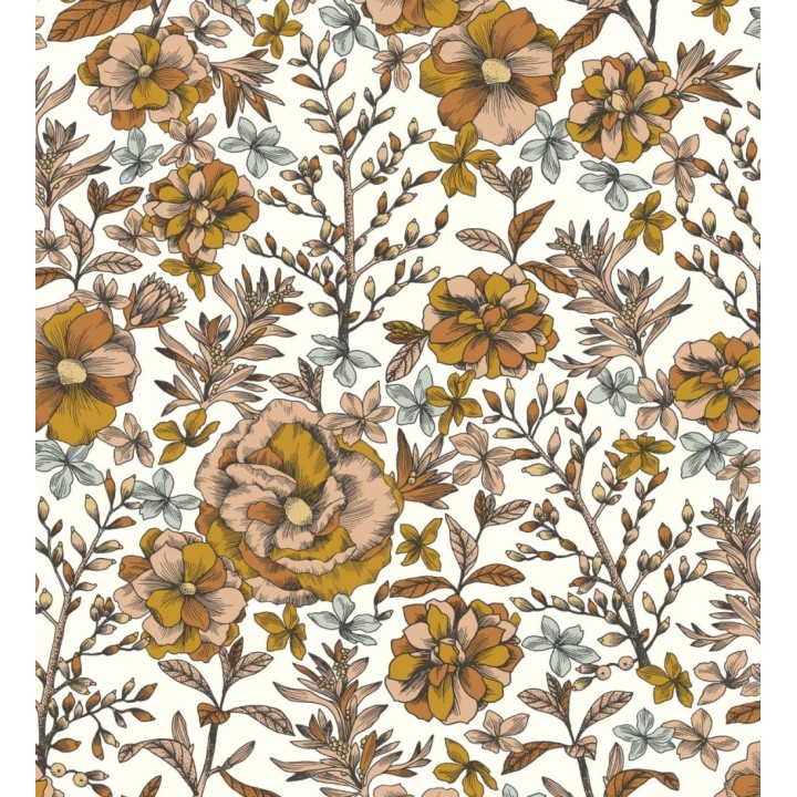 Papel pintado de flores y hojas - Imena 128740
