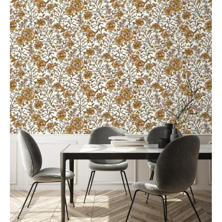 Papel pintado de flores y hojas - Imena 128740