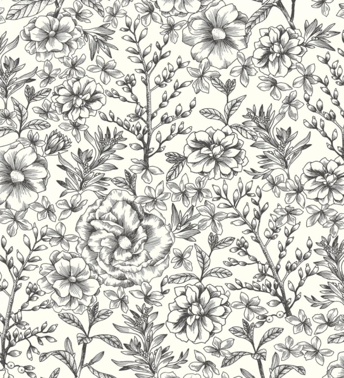 Papel pintado de flores y hojas - Imena 128741