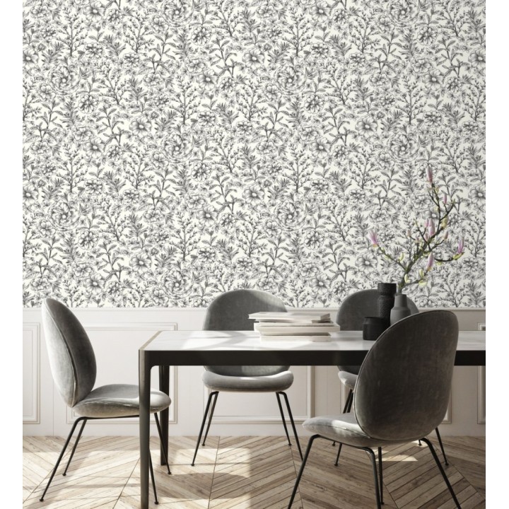 Papel pintado de flores y hojas - Imena 128741