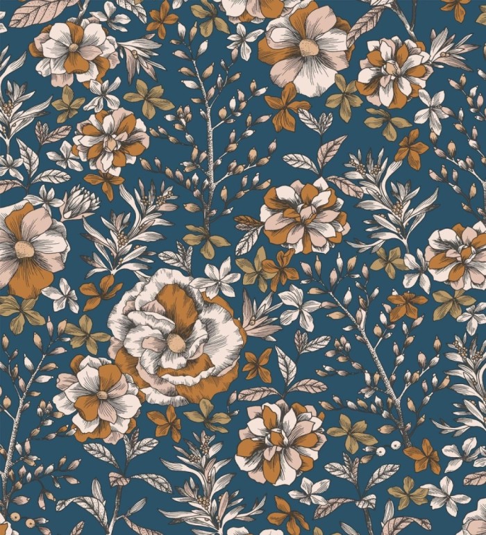 Papel pintado de flores y hojas - Imena 128742