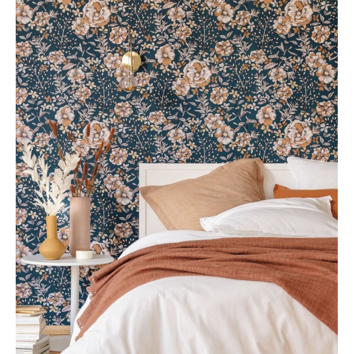 Papel pintado de flores y hojas - Imena 128742