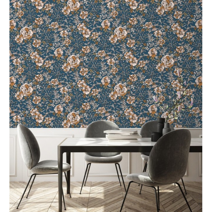 Papel pintado de flores y hojas - Imena 128742