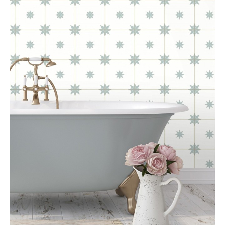 Papel pintado de azulejos hidráulicos para cocinas y baños - Bloise Maison 128745