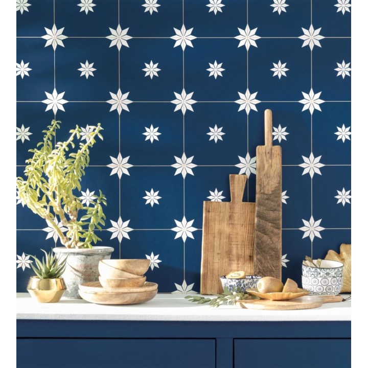 Papel pintado de azulejos hidráulicos para cocinas y baños - Bloise Maison 128746