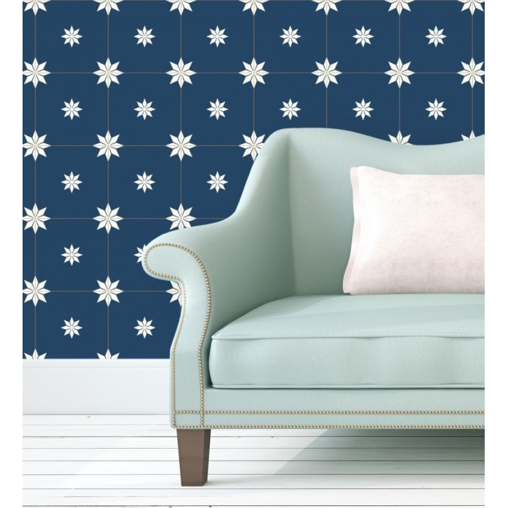 Papel pintado de azulejos hidráulicos para cocinas y baños - Bloise Maison 128746