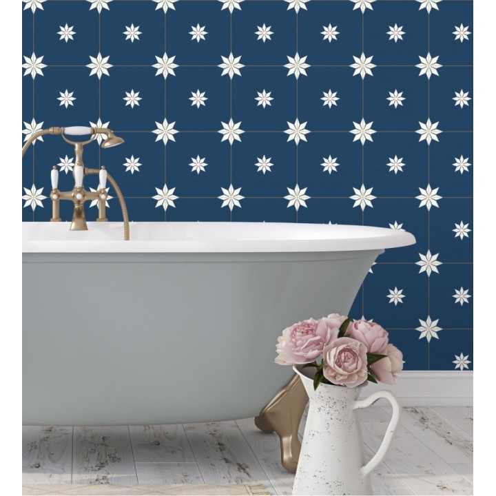 Papel pintado de azulejos hidráulicos para cocinas y baños - Bloise Maison 128746