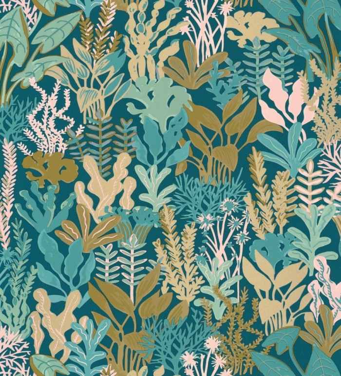 Papel pintado de corales y algas marinas - Tessa 128748