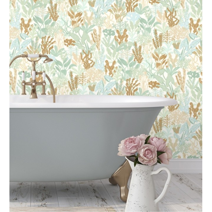 Papel pintado de corales y algas marinas - Tessa 128749