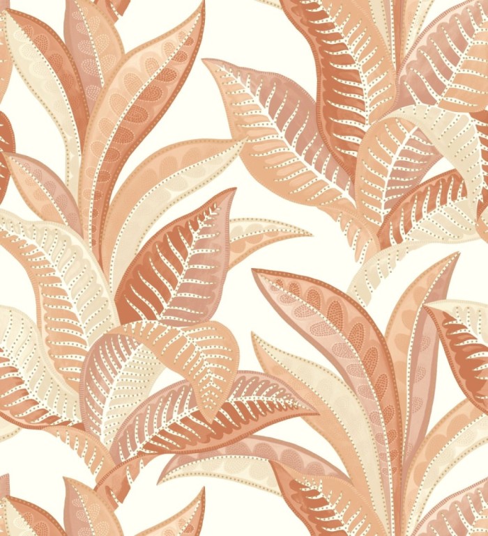 Papel pintado de algas marinas color coral - Jady 128753